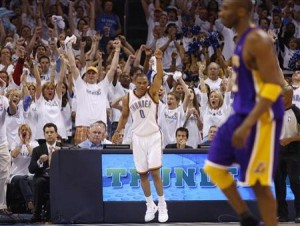 thunder beat lakers
